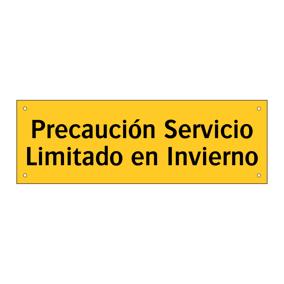 Precaución Servicio Limitado en Invierno