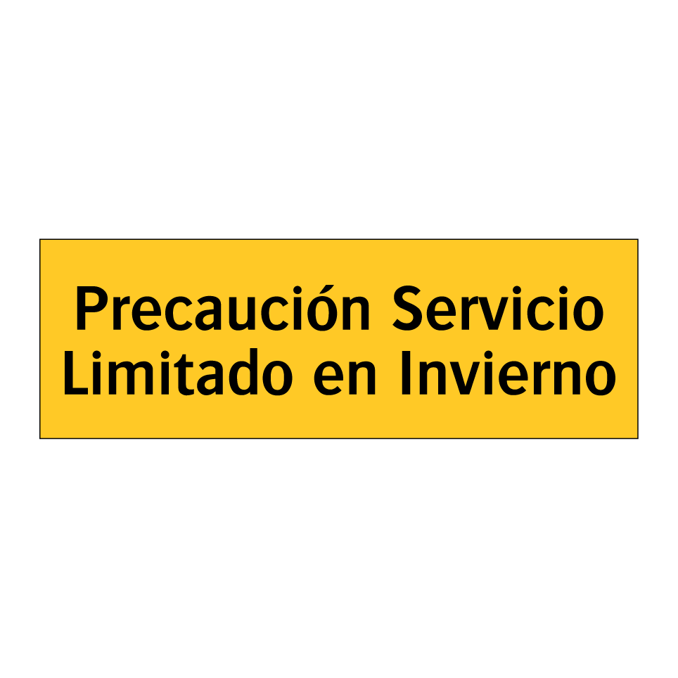 Precaución Servicio Limitado en Invierno