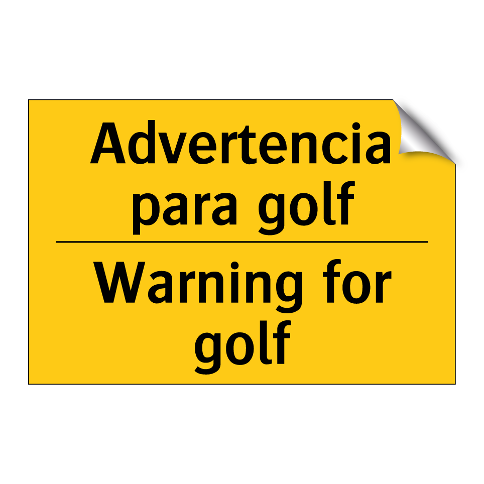 Advertencia para golf - Warning for golf