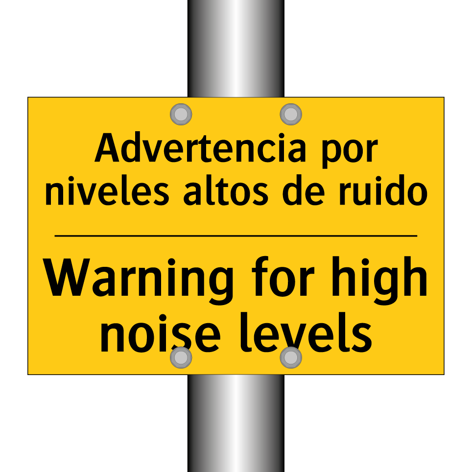 Advertencia por niveles altos de ruido - Warning for high noise levels