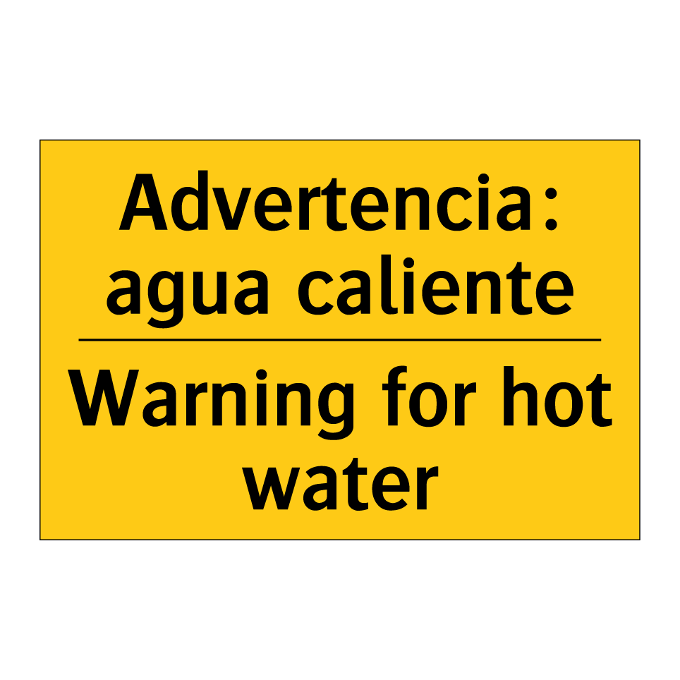 Advertencia: agua caliente - Warning for hot water