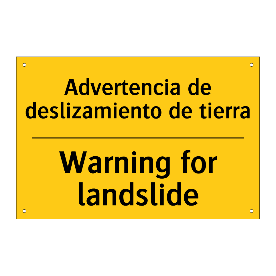 Advertencia de deslizamiento de tierra - Warning for landslide