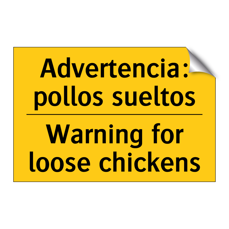 Advertencia: pollos sueltos - Warning for loose chickens