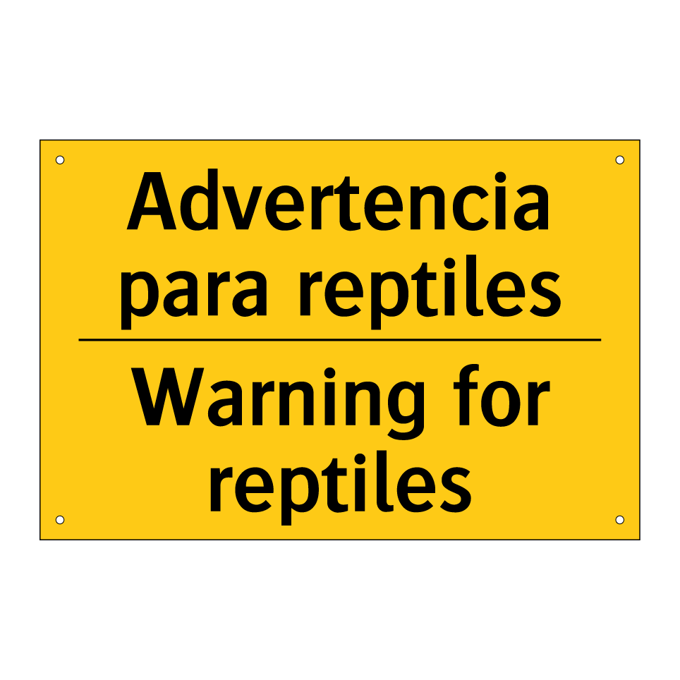 Advertencia para reptiles - Warning for reptiles