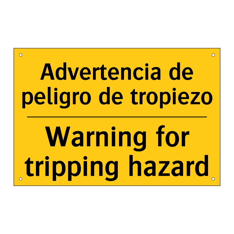 Advertencia de peligro de tropiezo - Warning for tripping hazard