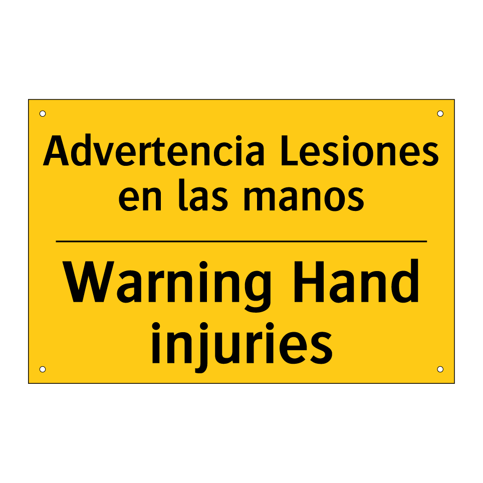 Advertencia Lesiones en las manos - Warning Hand injuries