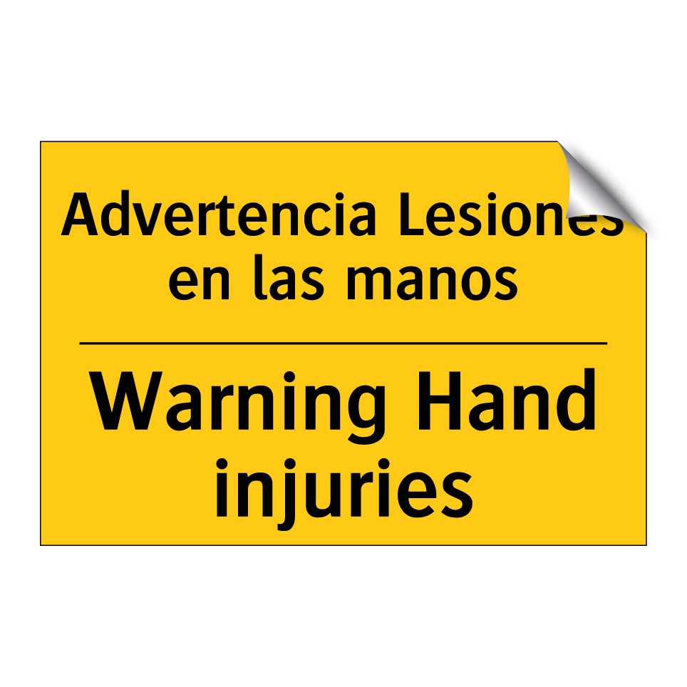Advertencia Lesiones en las manos - Warning Hand injuries