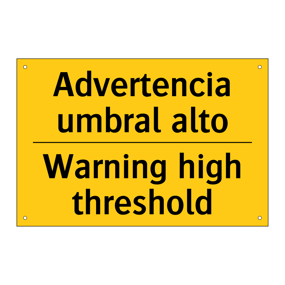 Advertencia umbral alto - Warning high threshold