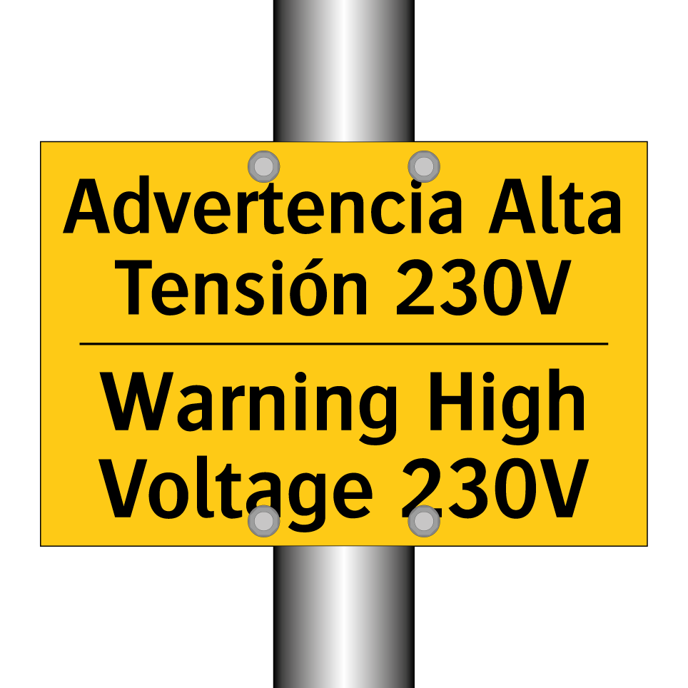Advertencia Alta Tensión 230V - Warning High Voltage 230V