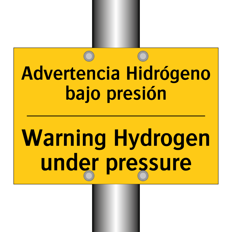 Advertencia Hidrógeno bajo presión - Warning Hydrogen under pressure