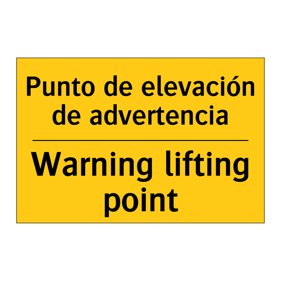 Punto de elevación de advertencia - Warning lifting point