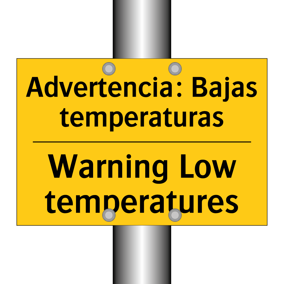 Advertencia: Bajas temperaturas - Warning Low temperatures