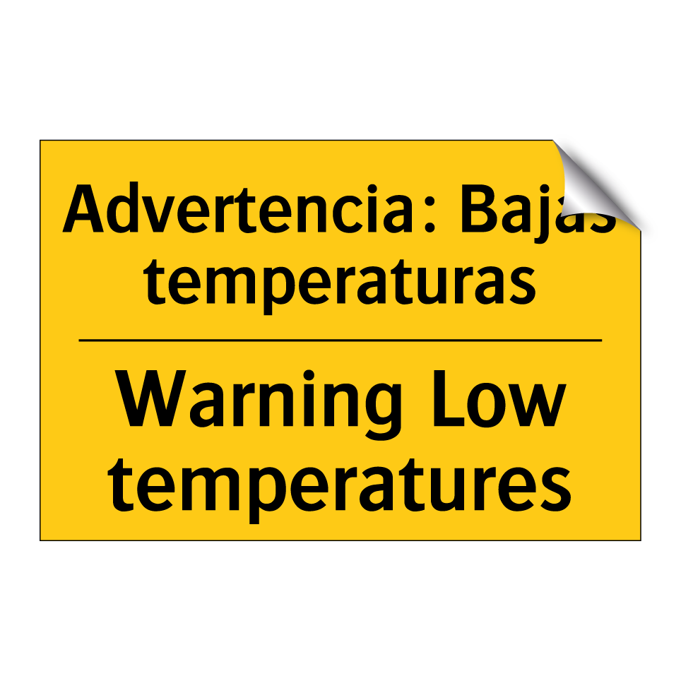 Advertencia: Bajas temperaturas - Warning Low temperatures