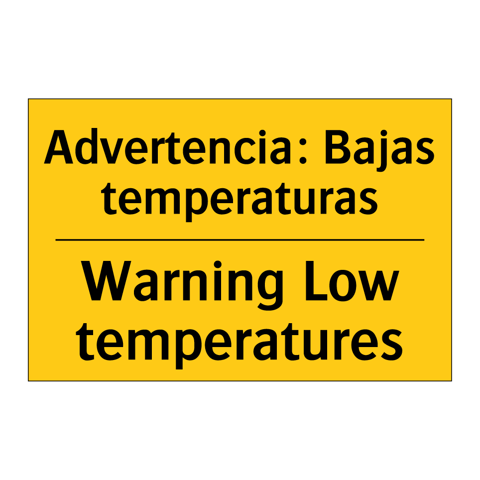 Advertencia: Bajas temperaturas - Warning Low temperatures