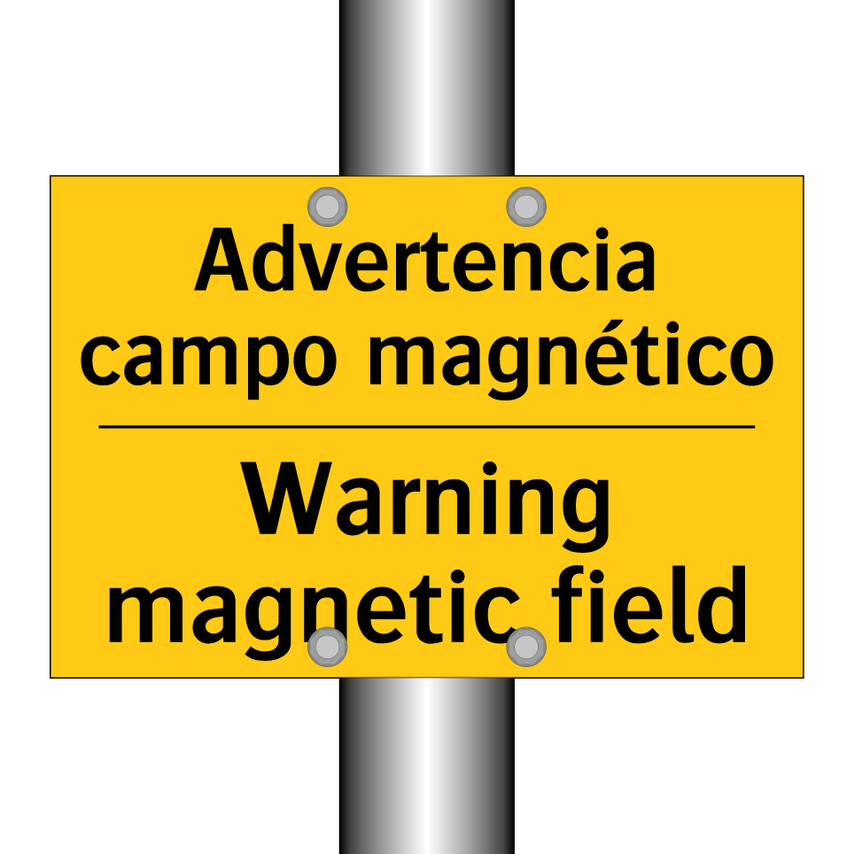 Advertencia campo magnético - Warning magnetic field
