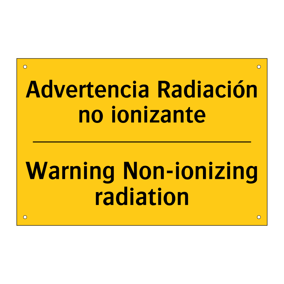 Advertencia Radiación no ionizante - Warning Non-ionizing radiation