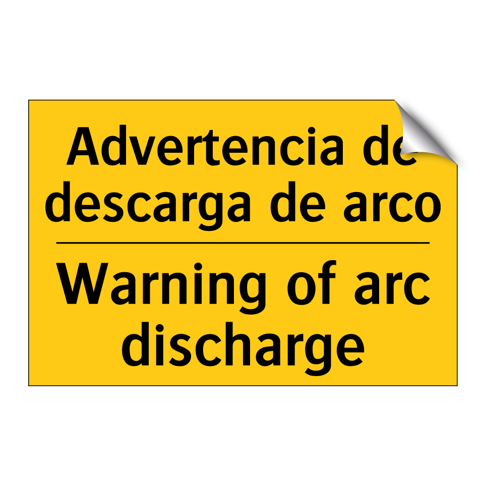 Advertencia de descarga de arco - Warning of arc discharge