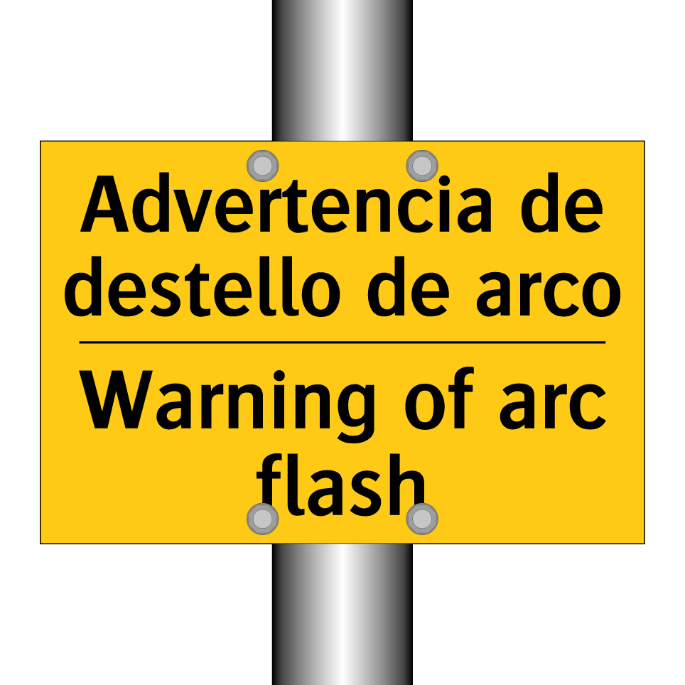 Advertencia de destello de arco - Warning of arc flash