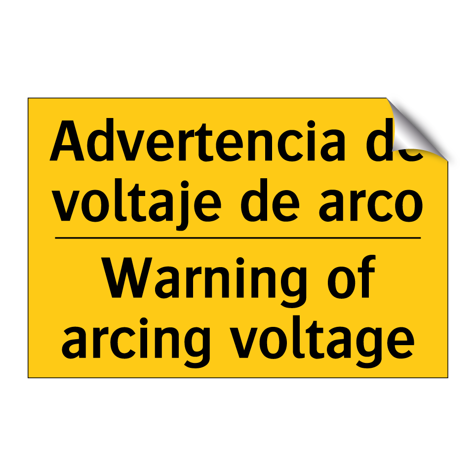 Advertencia de voltaje de arco - Warning of arcing voltage