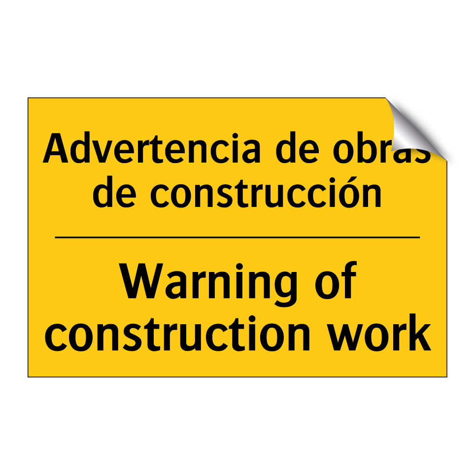 Advertencia de obras de construcción - Warning of construction work