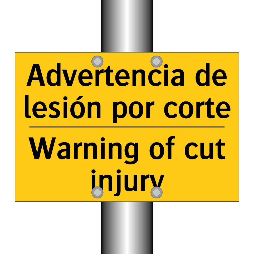 Advertencia de lesión por corte - Warning of cut injury