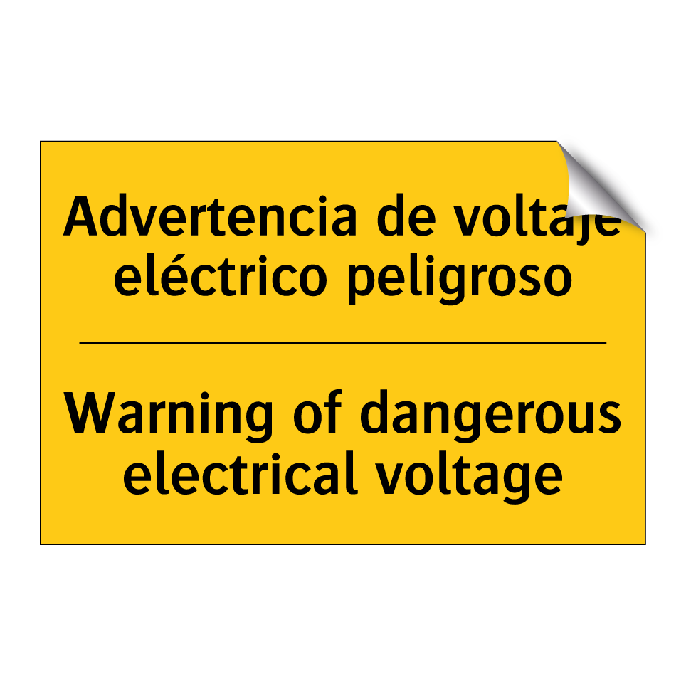 Advertencia de voltaje eléctrico peligroso - Warning of dangerous electrical voltage