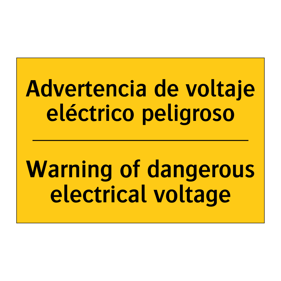 Advertencia de voltaje eléctrico peligroso - Warning of dangerous electrical voltage