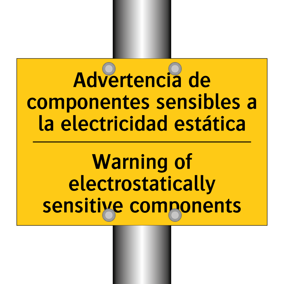 Advertencia de componentes sensibles a la electricidad estática - Warning of electrostatically sensitive components