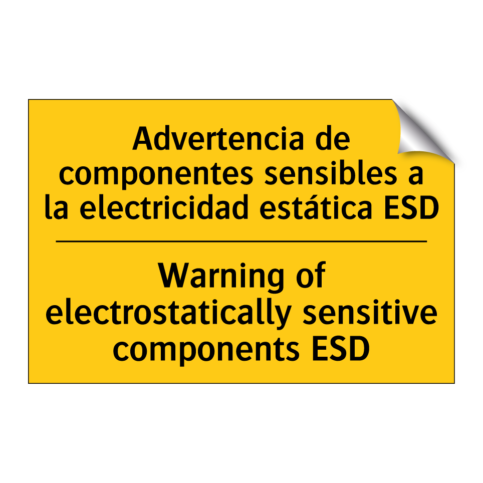 Advertencia de componentes sensibles a la electricidad estática ESD - Warning of electrostatically sensitive components ESD