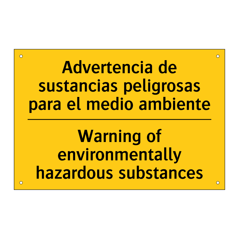 Advertencia de sustancias peligrosas para el medio ambiente - Warning of environmentally hazardous substances
