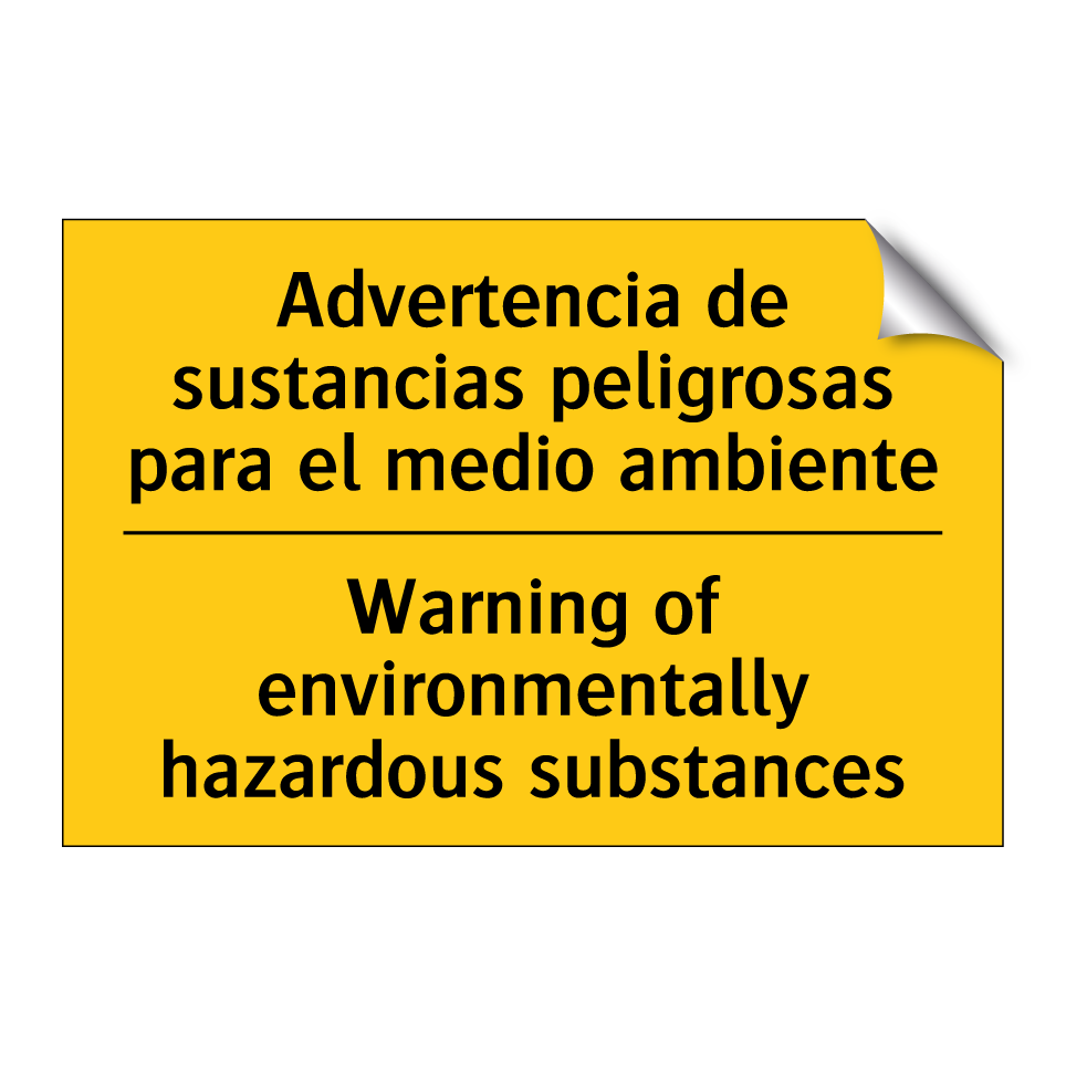 Advertencia de sustancias peligrosas para el medio ambiente - Warning of environmentally hazardous substances