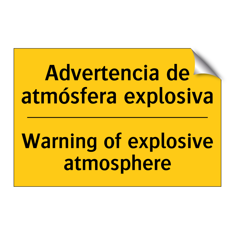 Advertencia de atmósfera explosiva - Warning of explosive atmosphere