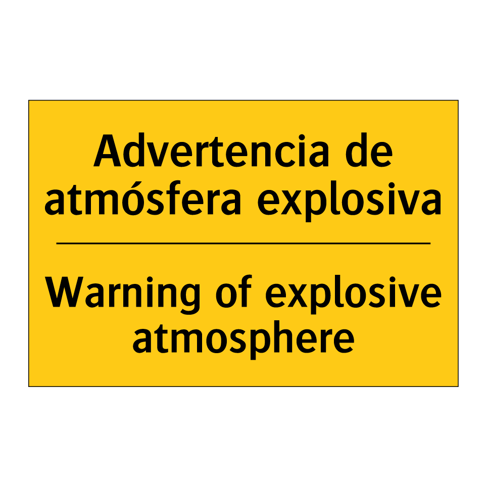 Advertencia de atmósfera explosiva - Warning of explosive atmosphere
