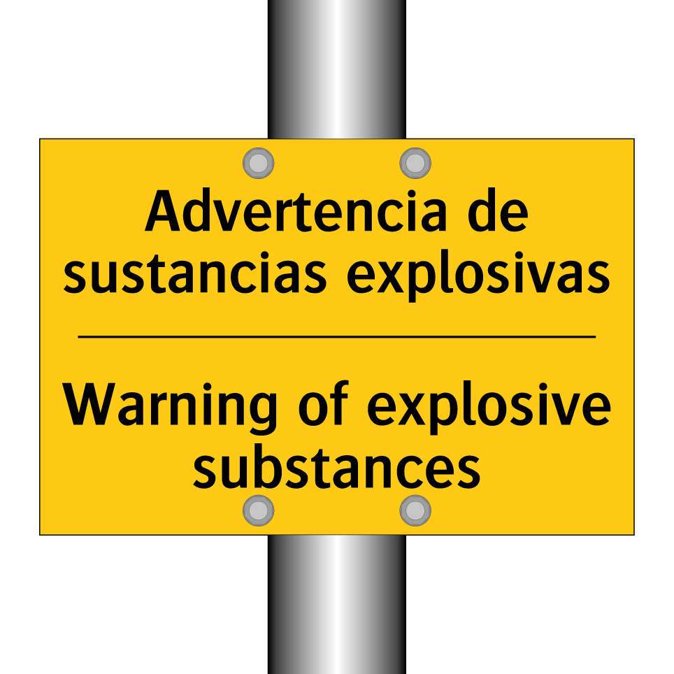 Advertencia de sustancias explosivas - Warning of explosive substances