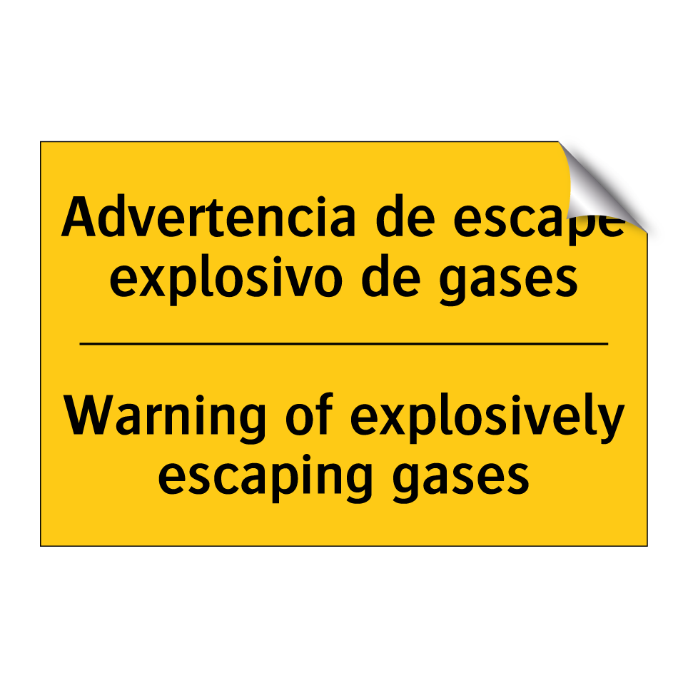 Advertencia de escape explosivo de gases - Warning of explosively escaping gases