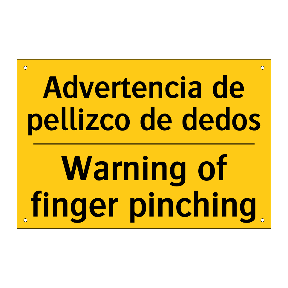 Advertencia de pellizco de dedos - Warning of finger pinching