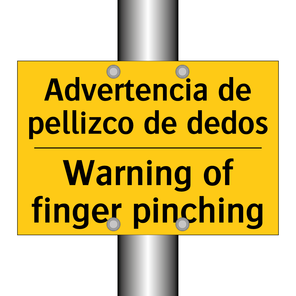 Advertencia de pellizco de dedos - Warning of finger pinching