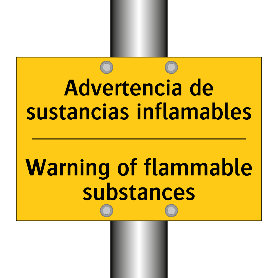 Advertencia de sustancias inflamables - Warning of flammable substances