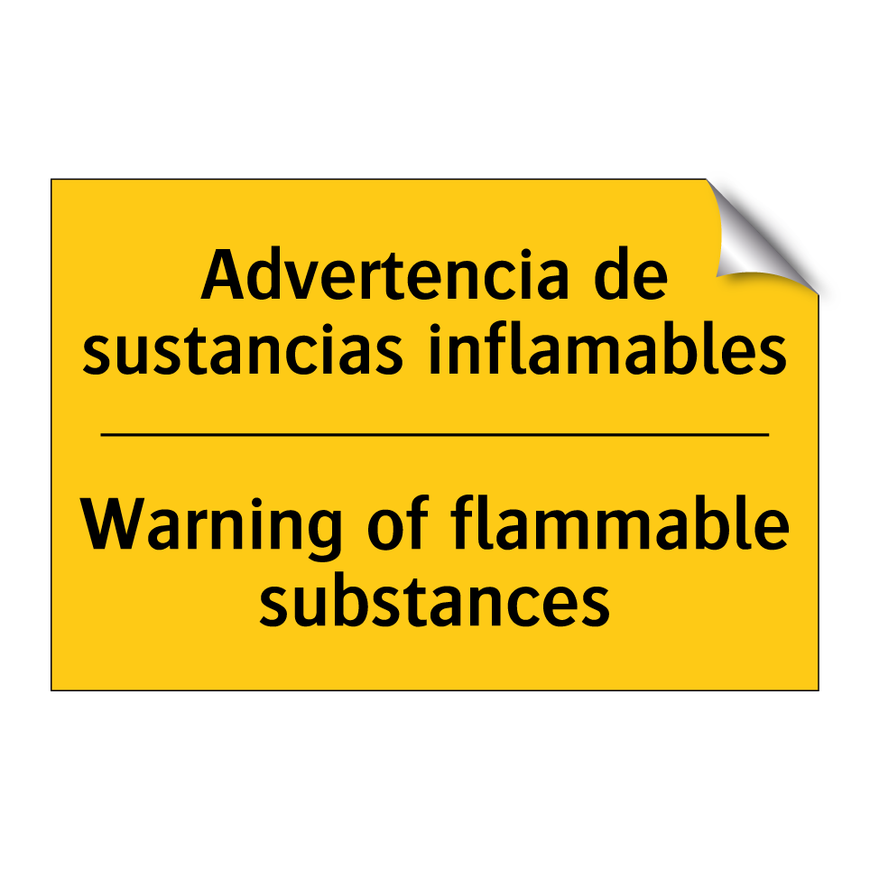 Advertencia de sustancias inflamables - Warning of flammable substances