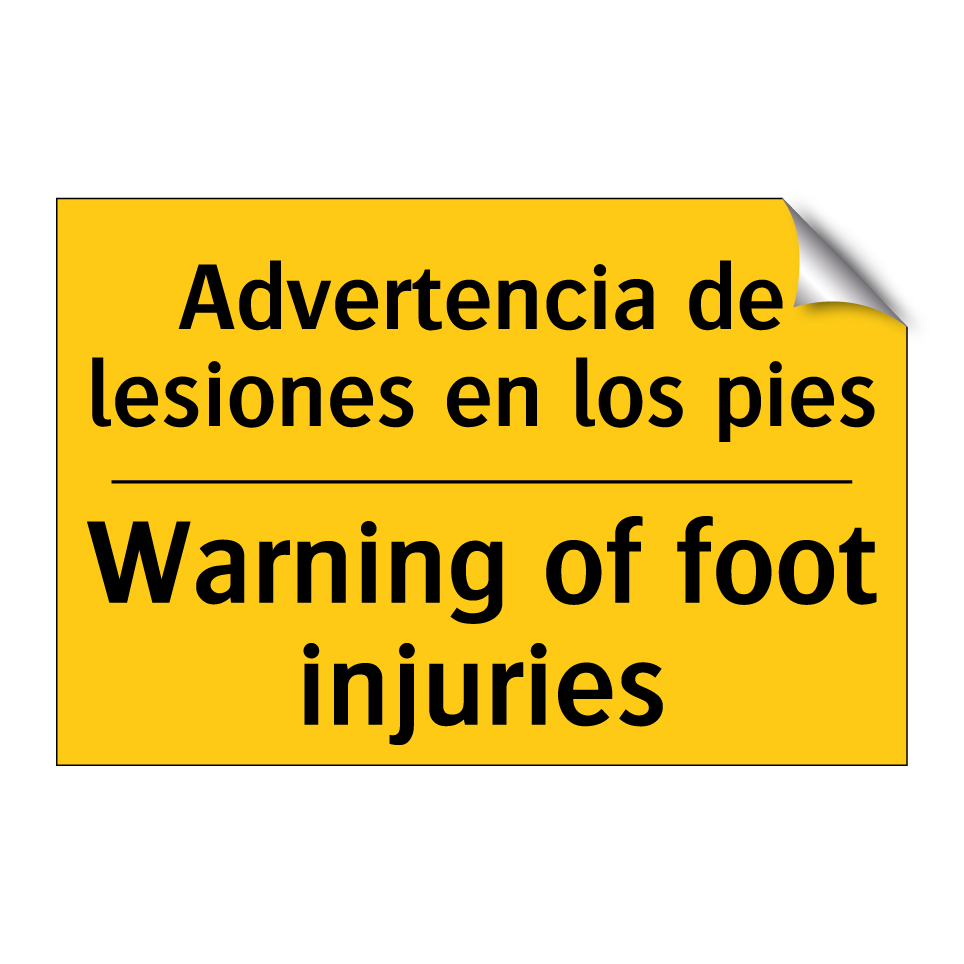 Advertencia de lesiones en los pies - Warning of foot injuries