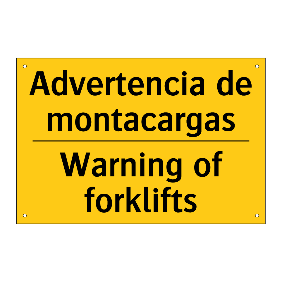 Advertencia de montacargas - Warning of forklifts