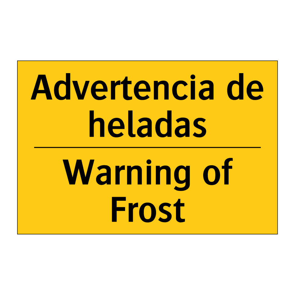 Advertencia de heladas - Warning of Frost