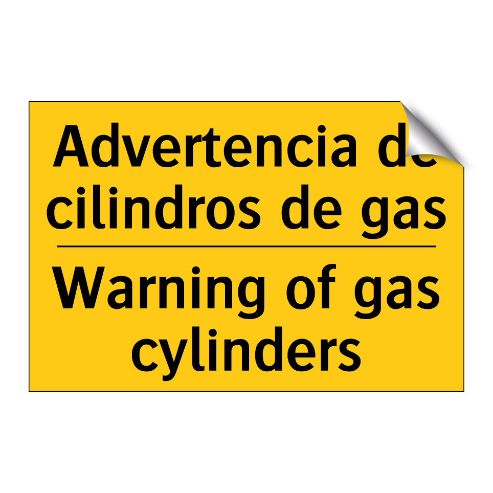 Advertencia de cilindros de gas - Warning of gas cylinders
