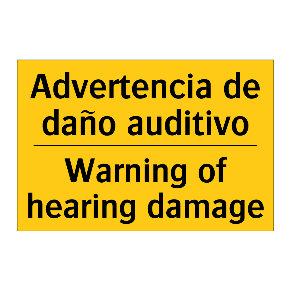 Advertencia de daño auditivo - Warning of hearing damage