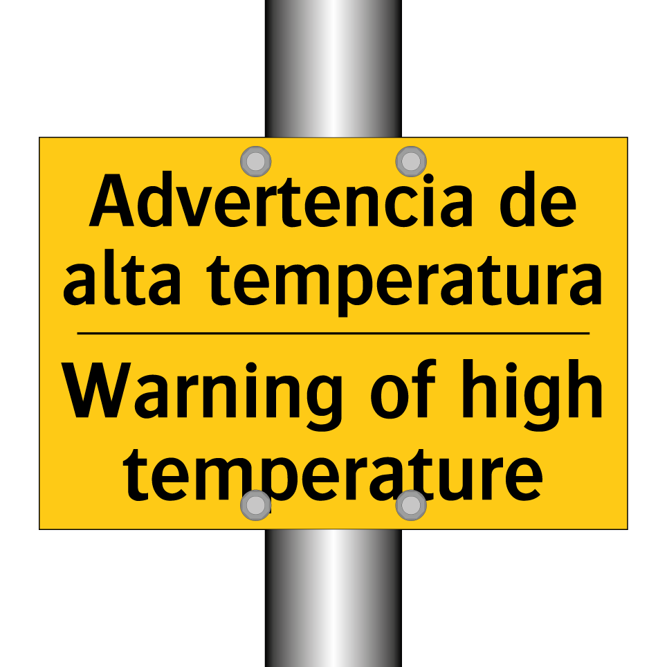 Advertencia de alta temperatura - Warning of high temperature