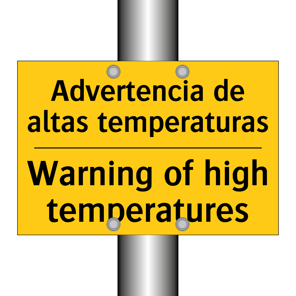 Advertencia de altas temperaturas - Warning of high temperatures
