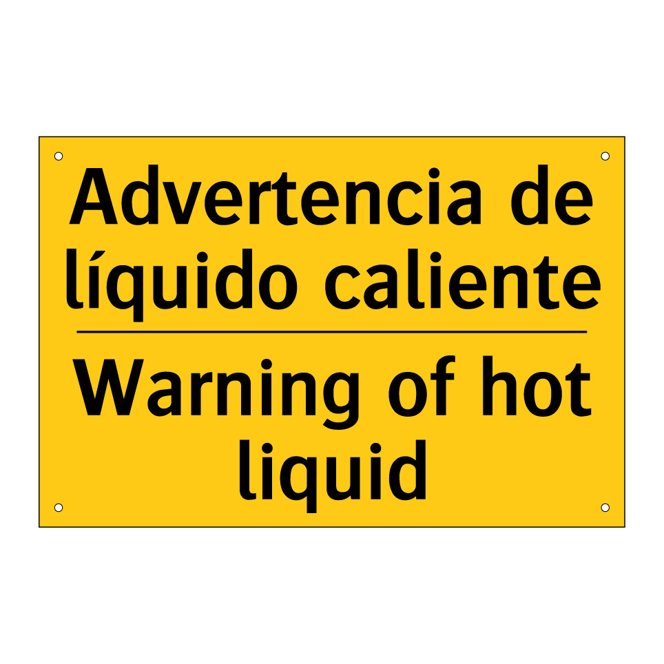 Advertencia de líquido caliente - Warning of hot liquid