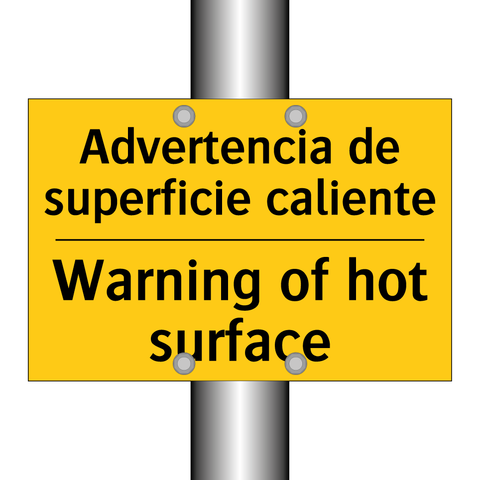 Advertencia de superficie caliente - Warning of hot surface