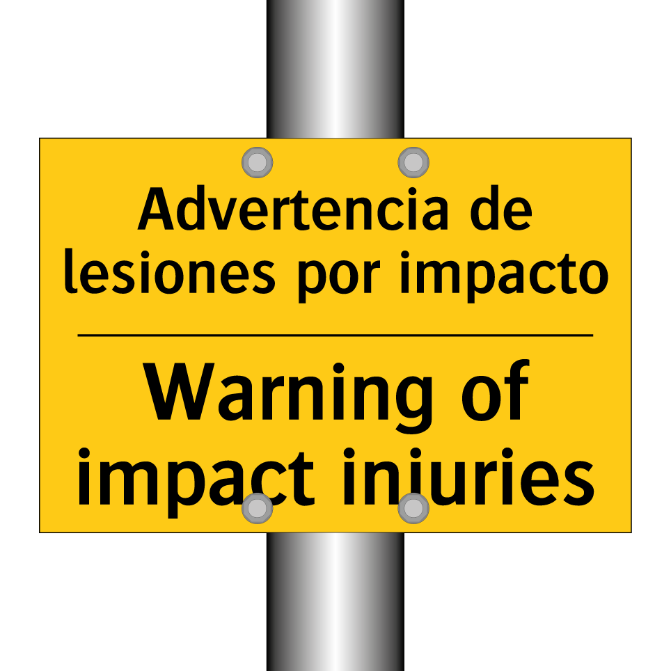 Advertencia de lesiones por impacto - Warning of impact injuries