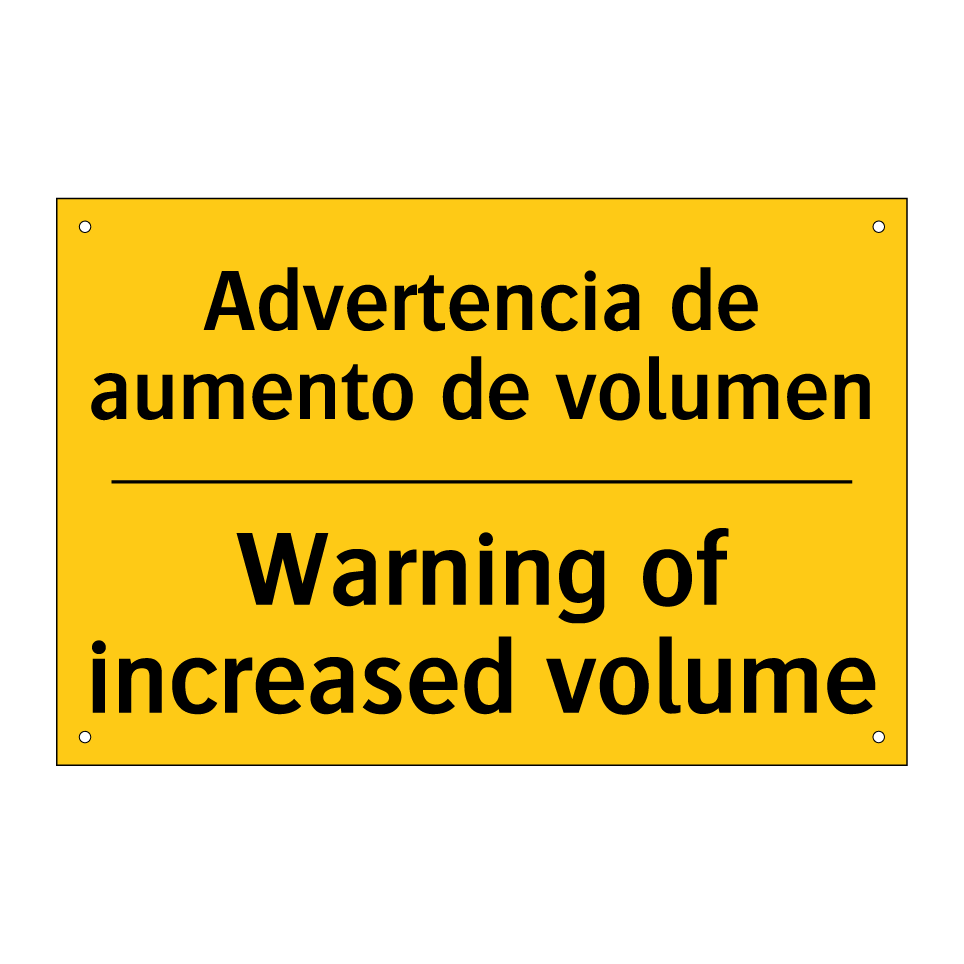 Advertencia de aumento de volumen - Warning of increased volume